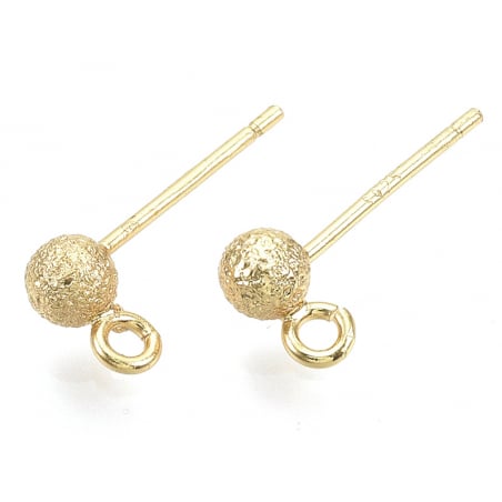 Acheter Paire de boucles d'oreilles puces petites boules 18K - doré à l'or fin - 4,79 € en ligne sur La Petite Epicerie - Loi...