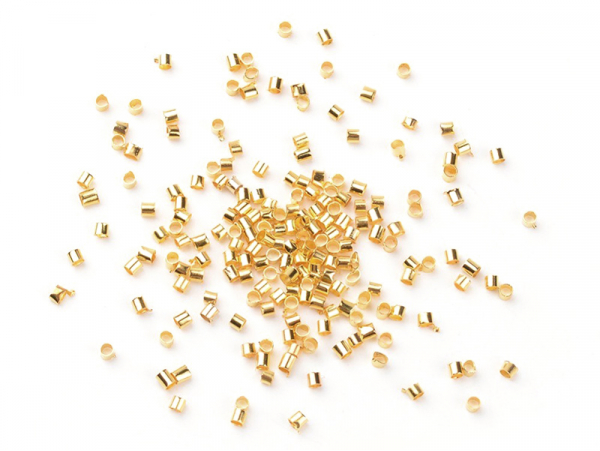 Acheter 10 perles à écraser tube 2 mm - couleur doré - 0,09 € en ligne sur La Petite Epicerie - Loisirs créatifs