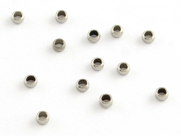 Acheter 100 perles à écraser en acier inoxydable argenté - 2 mm - 3,99 € en ligne sur La Petite Epicerie - Loisirs créatifs