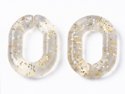 Acheter 50 maillons ovales en plastique 19 x 14 mm - à connecter pour création de chaîne - transparent à paillettes - 3,69 € ...