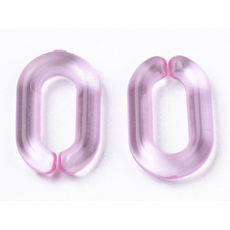Acheter 50 maillons en plastique 15 x 9 mm - à connecter pour création de chaîne - rose transparent - 1,29 € en ligne sur La ...