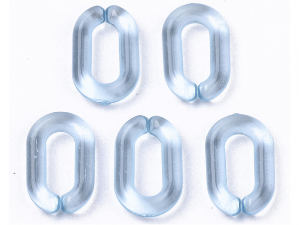 Acheter 50 maillons en plastique 15 x 9 mm - à connecter pour création de chaîne - bleu transparent - 1,29 € en ligne sur La ...
