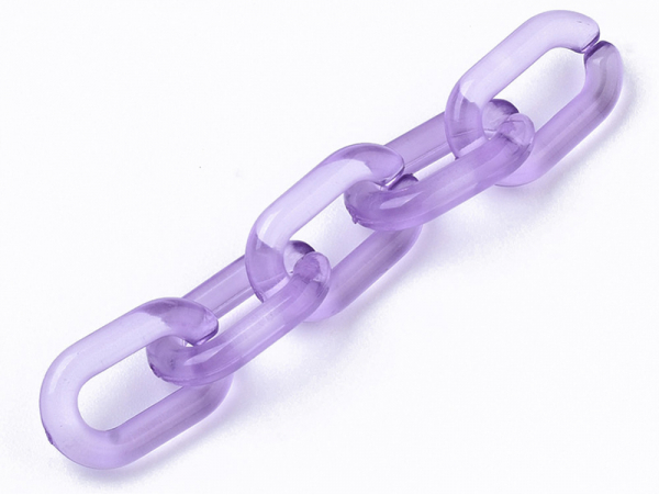 Acheter 50 maillons en plastique 15 x 9 mm - à connecter pour création de chaîne - violet transparent - 1,29 € en ligne sur L...