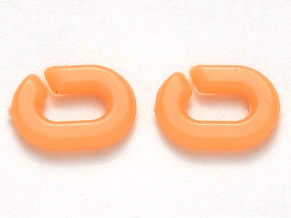 Acheter 50 mini maillons en plastique 9 x 6 mm - à connecter pour création de chaîne - orange corail - 1,99 € en ligne sur La...
