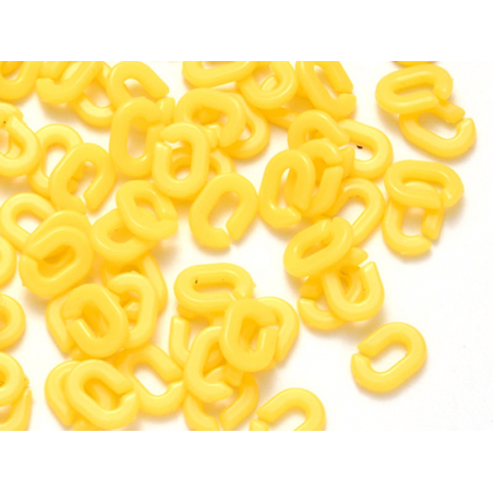 Acheter 50 mini maillons en plastique 9 x 6 mm - à connecter pour création de chaîne - jaune vif - 1,99 € en ligne sur La Pet...