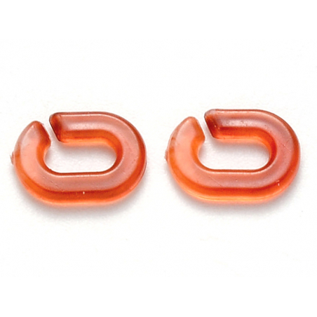 Acheter 50 mini maillons en plastique 9 x 6 mm - à connecter pour création de chaîne - orange marbré - 1,99 € en ligne sur La...
