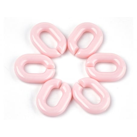 Acheter 50 maillons en plastique 19 x 14 mm - à connecter pour création de chaîne - rose pâle - 2,29 € en ligne sur La Petite...