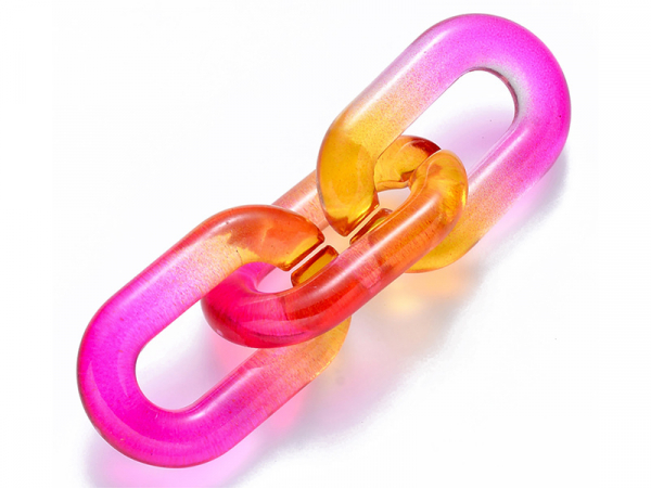 Acheter 50 grands maillons en plastique 31 x 19 mm - à connecter pour création de chaîne - dégradé rose et orange - 7,99 € en...