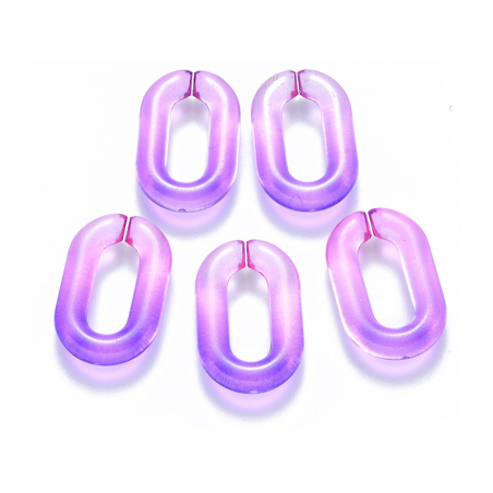 Acheter 50 grands maillons en plastique 31 x 19 mm - à connecter pour création de chaîne - dégradé rose et violet - 7,99 € en...