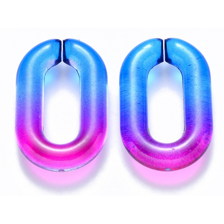 Acheter 50 grands maillons en plastique 31 x 19 mm - à connecter pour création de chaîne - dégradé bleu et violet - 7,99 € en...