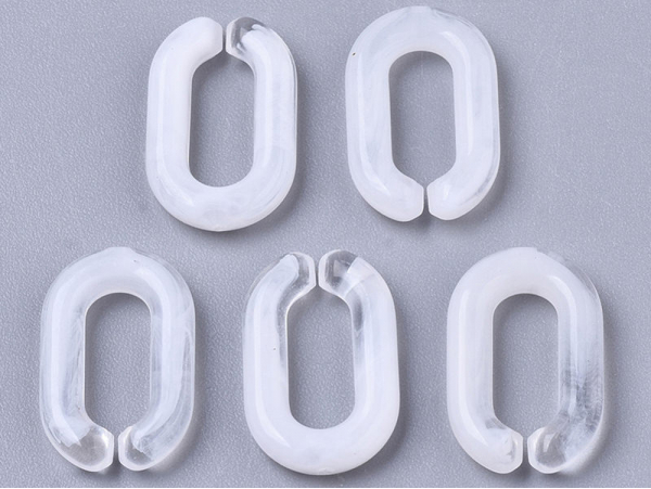 Acheter 50 maillons en plastique 15 x 9 mm - à connecter pour création de chaîne - blanc et transparent - 1,49 € en ligne sur...