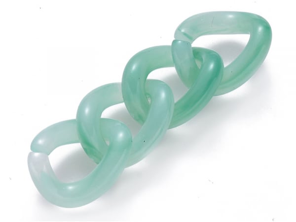 Acheter 50 maillons en plastique 15 x 13 mm - à connecter pour création de chaîne - vert d'eau transclucide - 2,49 € en ligne...