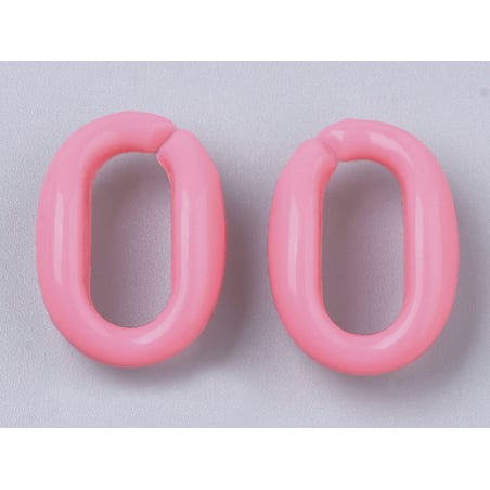 Acheter 50 maillons en plastique 16 x 11 mm - à connecter pour création de chaîne - rose - 1,49 € en ligne sur La Petite Epic...