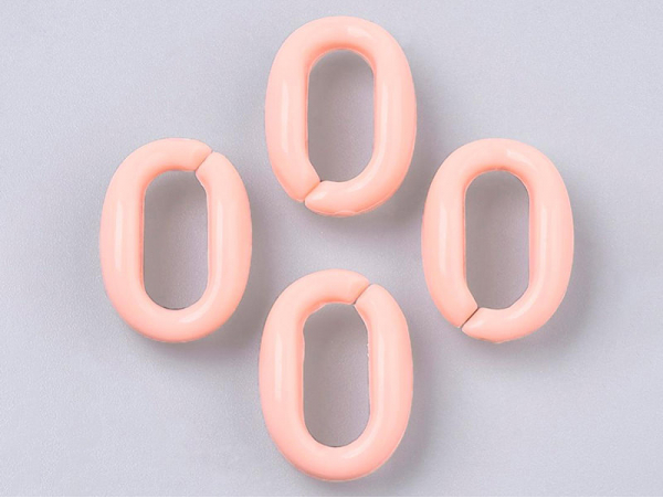 Acheter 50 maillons en plastique 16 x 11 mm - à connecter pour création de chaîne - rose pastel - 1,49 € en ligne sur La Peti...