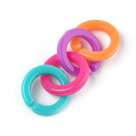 Acheter 50 maillons en plastique ronds 17 mm - à connecter pour création de chaîne - mix multicolore - 1,19 € en ligne sur La...