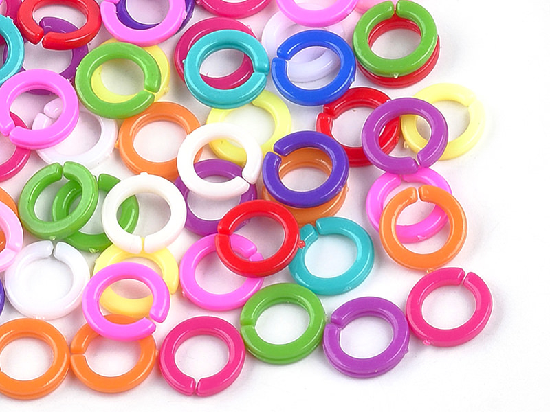 Acheter 50 maillons en plastique ronds 17 mm - à connecter pour création de chaîne - mix multicolore - 1,19 € en ligne sur La...