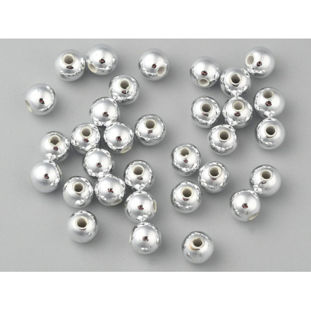 Acheter 100 perles en plastique rondes - 6 mm - argenté - 1,49 € en ligne sur La Petite Epicerie - Loisirs créatifs