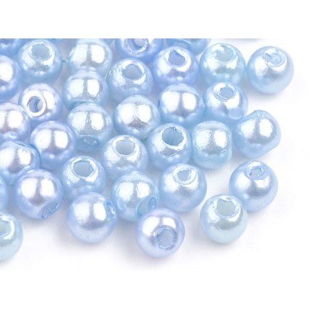 Acheter 100 perles en plastique rondes imitation perles de culture - 6 mm - bleu pâle - 1,99 € en ligne sur La Petite Epiceri...
