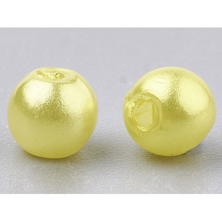 Acheter 100 perles en plastique rondes imitation perles de culture - 6 mm - jaune pâle - 1,99 € en ligne sur La Petite Epicer...