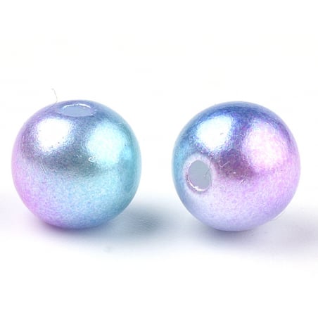 Acheter 100 perles en plastique rondes imitation perles de culture - 6 mm - dégradé bleu et violet - 1,99 € en ligne sur La P...