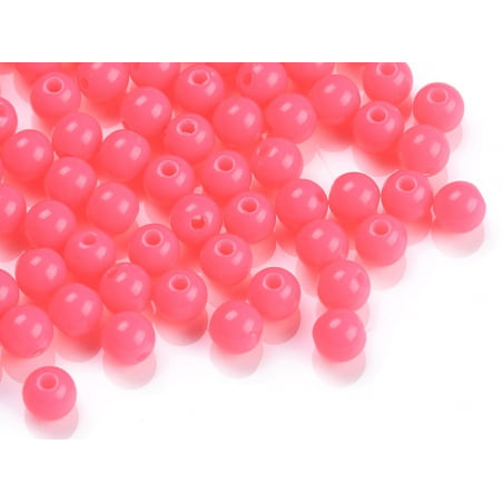 Acheter 100 perles en plastique rondes 6 mm - rose fluo - 1,49 € en ligne sur La Petite Epicerie - Loisirs créatifs
