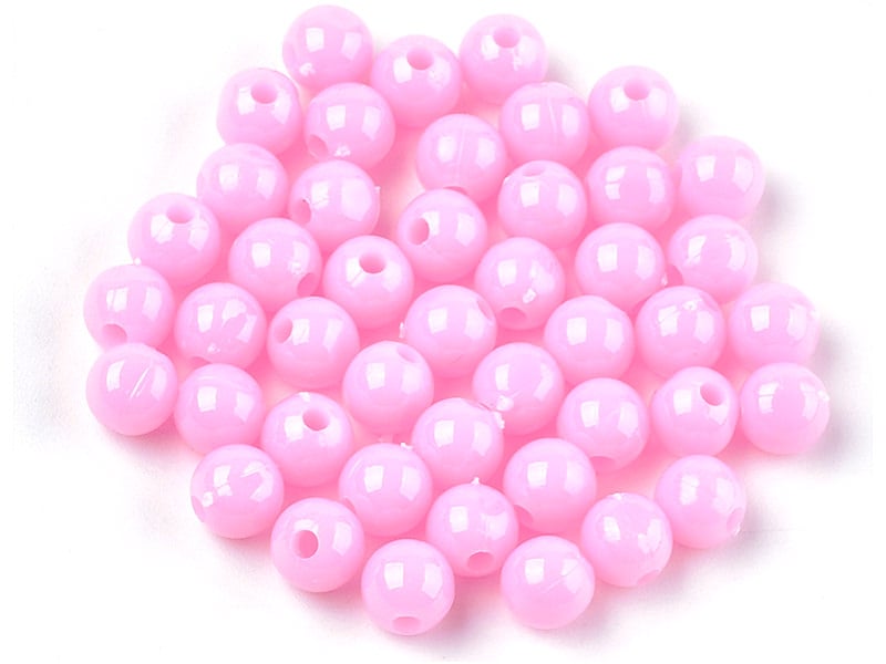 Acheter 100 perles en plastique rondes 6 mm - rose pâle - 0,79 € en ligne sur La Petite Epicerie - Loisirs créatifs