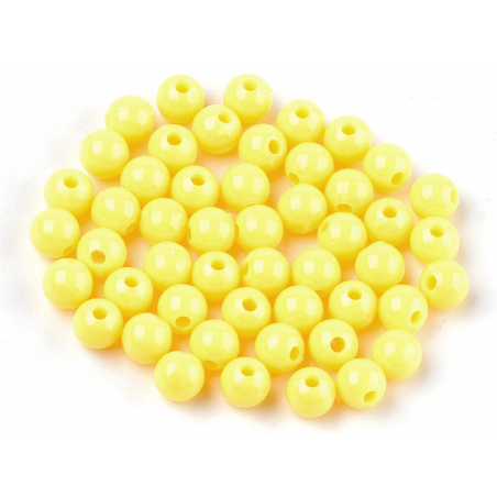 Acheter 100 perles en plastique rondes 6 mm - jaune - 0,79 € en ligne sur La Petite Epicerie - Loisirs créatifs