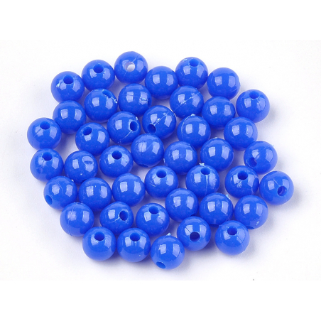 Acheter 100 perles en plastique rondes 6 mm - bleu foncé - 0,79 € en ligne sur La Petite Epicerie - Loisirs créatifs
