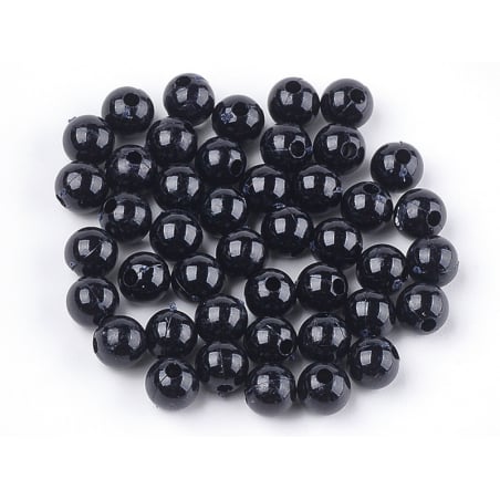 Acheter 100 perles en plastique rondes 6 mm - noir - 0,79 € en ligne sur La Petite Epicerie - Loisirs créatifs