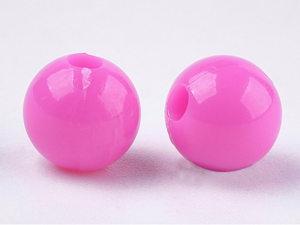 Acheter 100 perles en plastique rondes 6 mm - rose - 0,79 € en ligne sur La Petite Epicerie - Loisirs créatifs