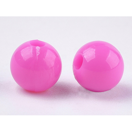 Acheter 100 perles en plastique rondes 6 mm - rose - 0,79 € en ligne sur La Petite Epicerie - Loisirs créatifs