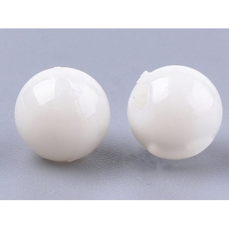 Acheter 100 perles en plastique rondes 6 mm - blanc crémeux - 0,79 € en ligne sur La Petite Epicerie - Loisirs créatifs