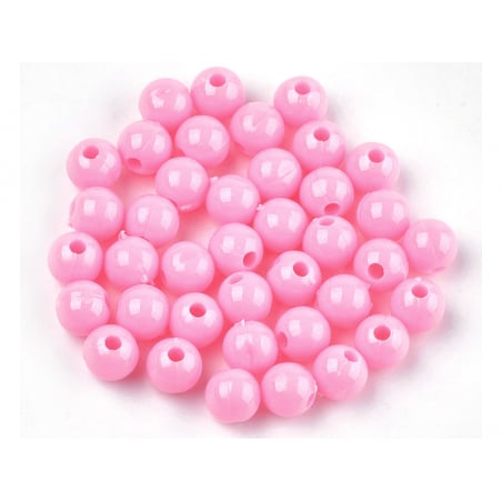 Acheter 100 perles en plastique rondes 6 mm - rose pastel - 0,79 € en ligne sur La Petite Epicerie - Loisirs créatifs