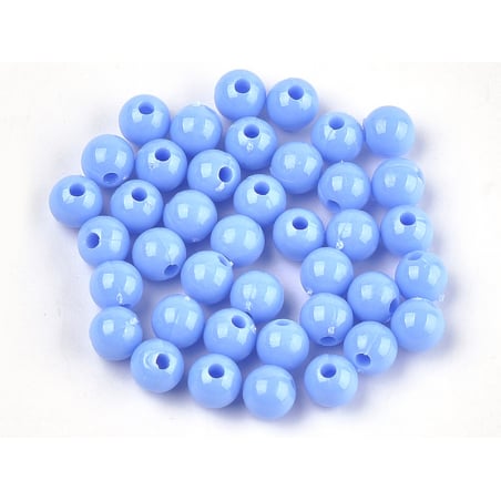 Acheter 100 perles en plastique rondes 6 mm - bleu pastel - 0,79 € en ligne sur La Petite Epicerie - Loisirs créatifs