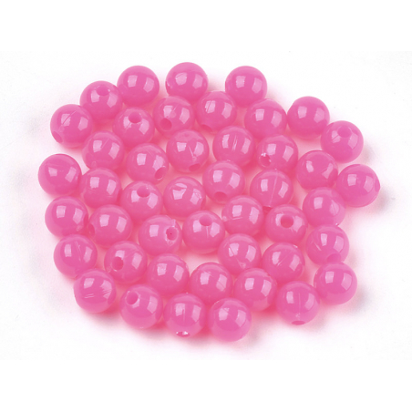 Acheter 100 perles en plastique rondes 6 mm - rose fuschia - 0,79 € en ligne sur La Petite Epicerie - Loisirs créatifs