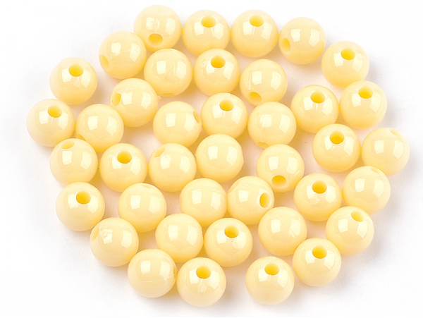 Acheter 100 perles en plastique rondes 6 mm - jaune paille - 0,79 € en ligne sur La Petite Epicerie - Loisirs créatifs