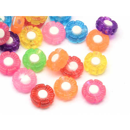 Acheter 50 perles en plastique - forme fleur de tournesol - multicolore - 3,39 € en ligne sur La Petite Epicerie - Loisirs cr...
