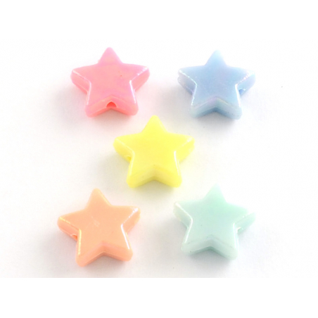 Acheter 50 perles en plastique - étoiles - pastelles nacrées - 14 mm - 2,29 € en ligne sur La Petite Epicerie - Loisirs créatifs