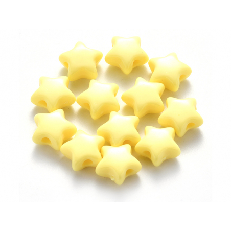 Acheter 50 perles en plastique - étoile 15 mm - jaune pastel - 4,49 € en ligne sur La Petite Epicerie - Loisirs créatifs
