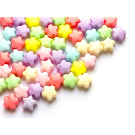 Acheter 50 perles en plastique - petites fleurs - pastelles - 10 mm - 0,99 € en ligne sur La Petite Epicerie - Loisirs créatifs