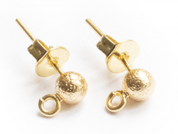 Acheter Paire de boucles d'oreilles puces petites boules 18K - doré à l'or fin - 4,79 € en ligne sur La Petite Epicerie - Loi...