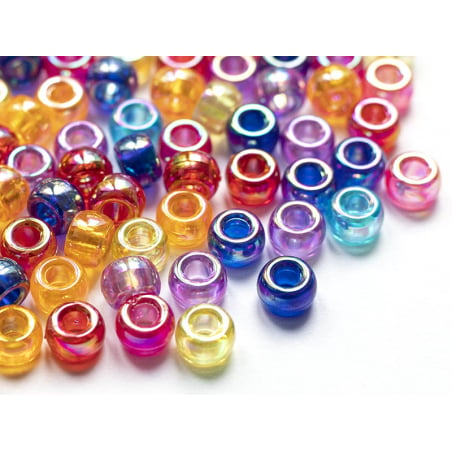 Acheter 100 perles en plastique basiques pour enfants - pony beads - effet irisé - 2,99 € en ligne sur La Petite Epicerie - L...
