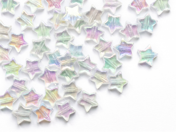 Acheter 50 perles irisées en plastique - étoile - 11 mm - 1,49 € en ligne sur La Petite Epicerie - Loisirs créatifs