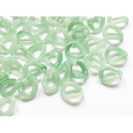 Acheter 50 maillons en plastique 15 x 13 mm - à connecter pour création de chaîne - vert d'eau transclucide - 2,49 € en ligne...