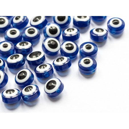 Acheter 50 perles en plastiques - œil porte bonheur - bleu foncé - 8mm - 3,89 € en ligne sur La Petite Epicerie - Loisirs cré...
