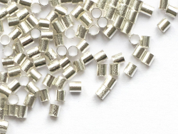 Acheter 100 perles à écraser tube 2 mm - couleur argentée - 0,29 € en ligne sur La Petite Epicerie - Loisirs créatifs