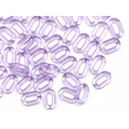 Acheter 50 maillons en plastique 15 x 9 mm - à connecter pour création de chaîne - violet transparent - 1,29 € en ligne sur L...