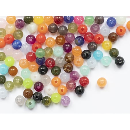 Acheter 100 perles en plastique rondes 6 mm - imitation perles naturelles - 2,29 € en ligne sur La Petite Epicerie - Loisirs ...