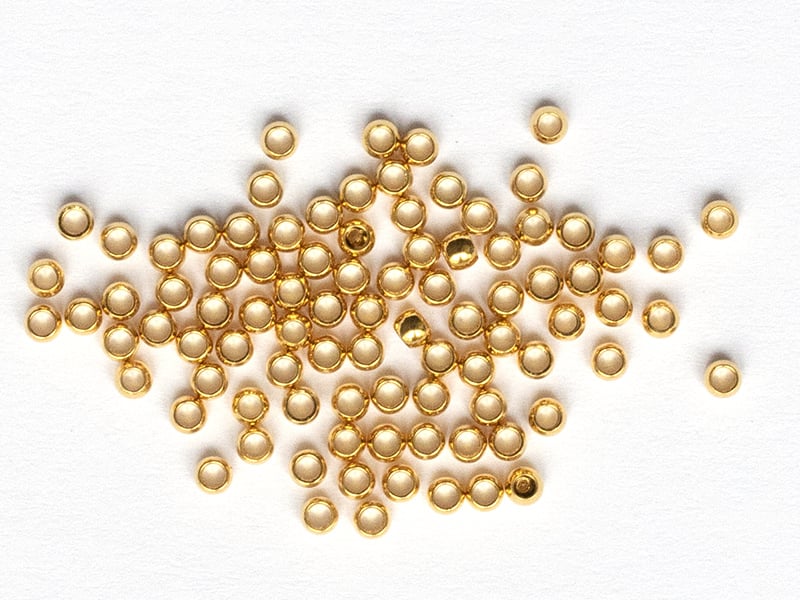 Acheter 100 perles à écraser en acier inoxydable doré - 2 mm - 7,99 € en ligne sur La Petite Epicerie - Loisirs créatifs