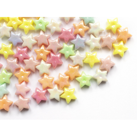 Acheter 50 perles en plastique - étoiles - pastelles nacrées - 11 mm - 1,49 € en ligne sur La Petite Epicerie - Loisirs créatifs